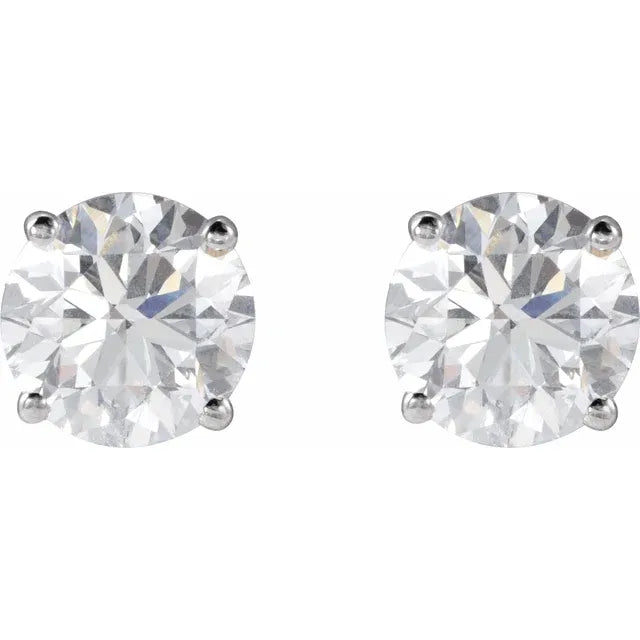 .66 tcw diamond earrings 14 K White Gold
