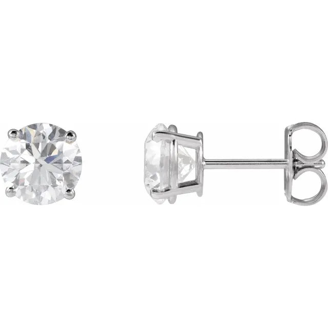 .66 tcw diamond earrings 14 K White Gold