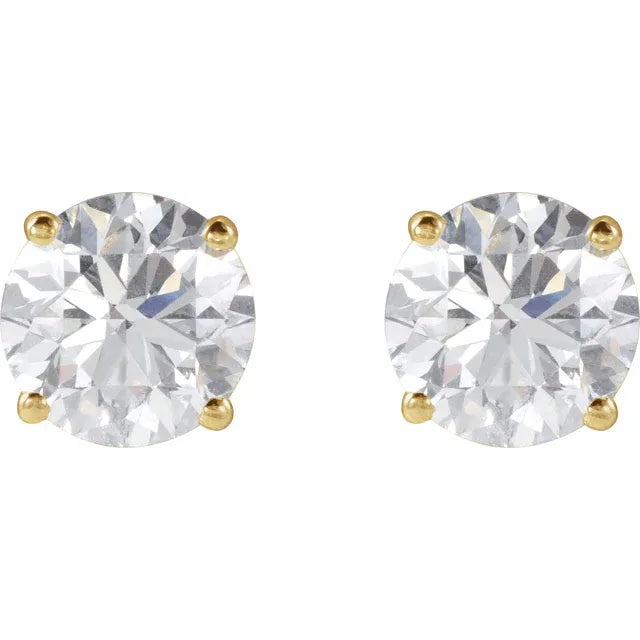 3 tcw diamond earrings 14 K Yellow Gold
