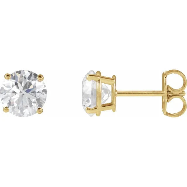3 tcw diamond earrings 14 K Yellow Gold