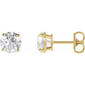 3 tcw diamond earrings 14 K Yellow Gold