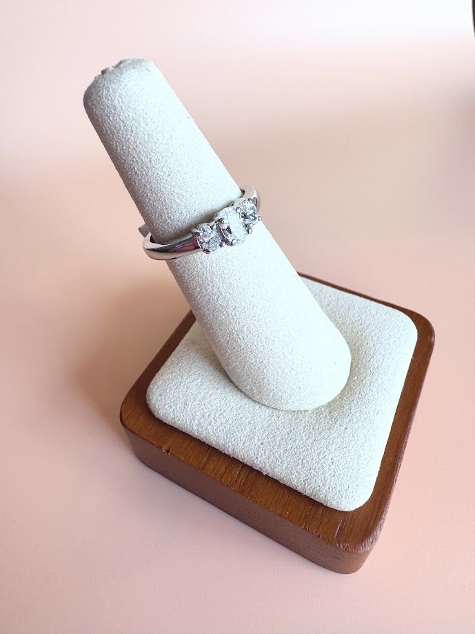 14k Three stone Oval 3/4ctw Natural Diamond Shane Company ring
