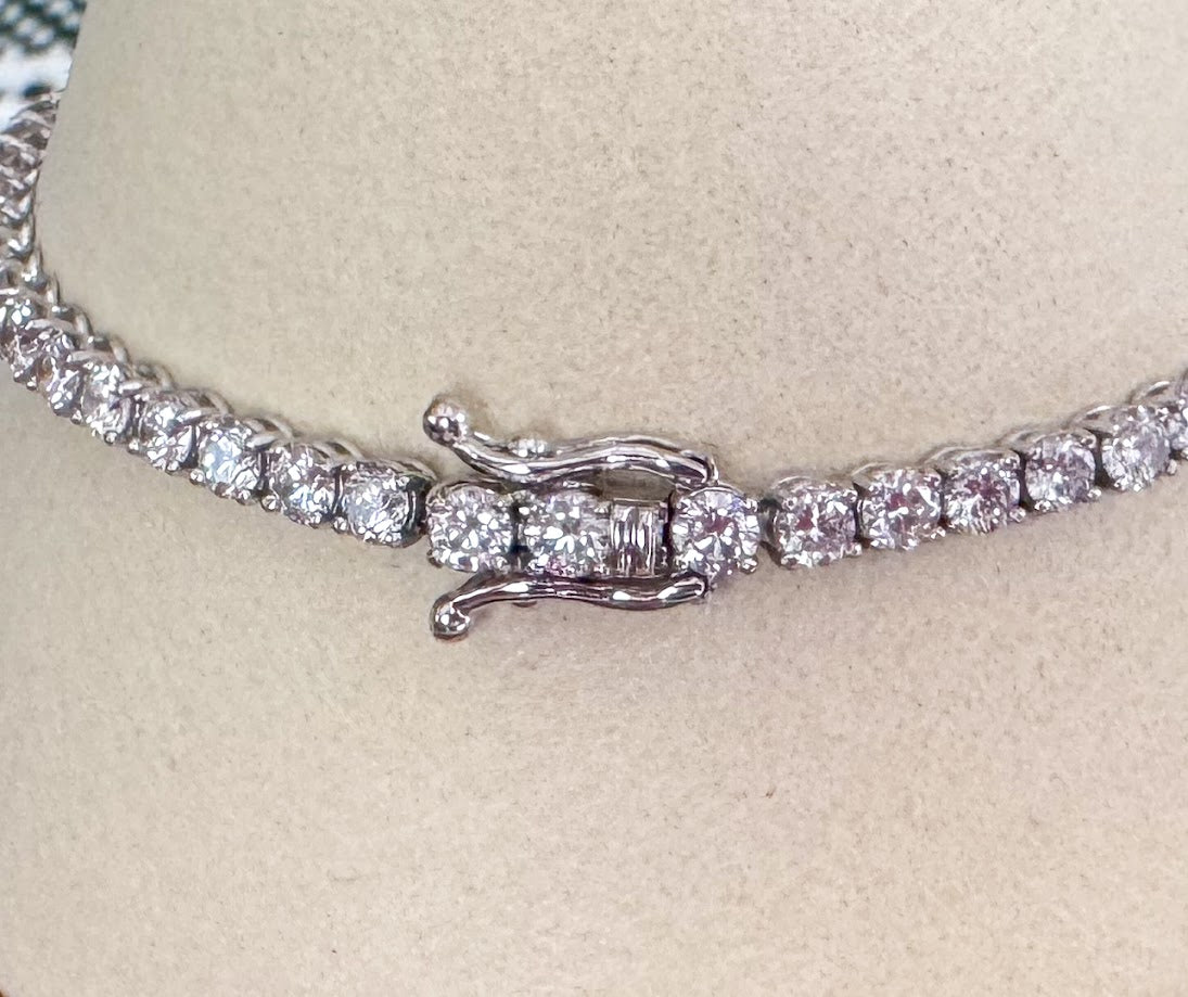 5 tcw Tennis Bracelet in 14 K White Gold