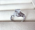 14 K White gold .85ct Lab Grown Brilliant SI2, G Vintage Inspired Engagement Ring